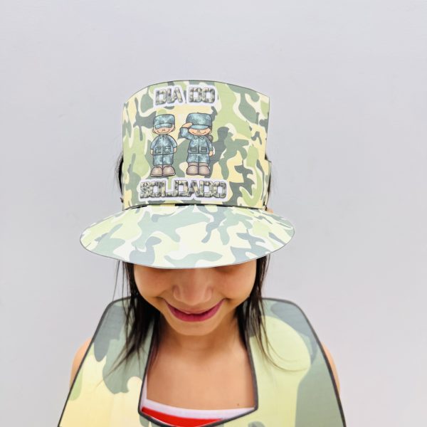 🧢 Viseira do Soldado – colorida e Para Colorir