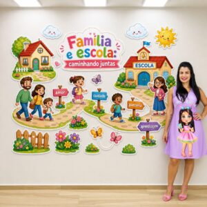 Painel Família e escola caminhando juntas em PDF,