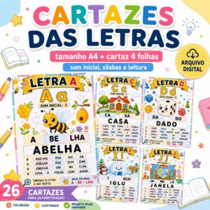 🔤 Kit Cartazes das Letras para Alfabetização