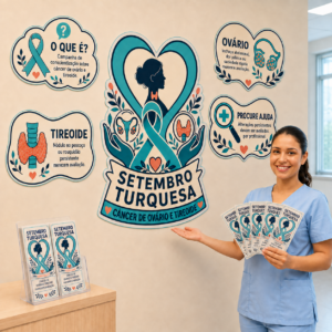 🩵 KIT SETEMBRO TURQUESA — CÂNCER DE OVÁRIO E TIREOIDE