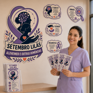 💜 KIT SETEMBRO LILÁS — ALZHEIMER E OUTRAS DEMÊNCIAS